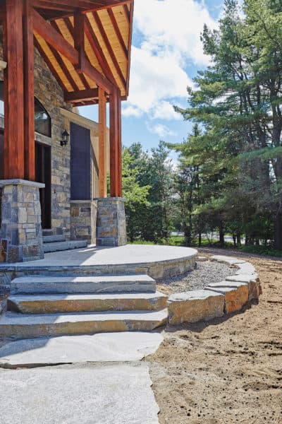 Landscapes of Muskoka Stone Granite Steps With Pillars